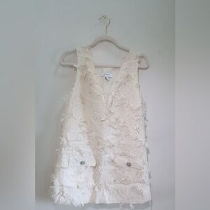 H&M Cream Textured Mini Dress